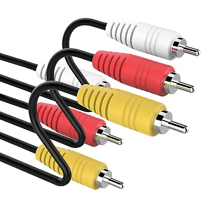 #ad RCA Composite Audio Video A V Red Yellow White Cable for DVD VCR Player to TV $9.99