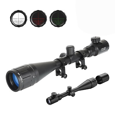 #ad 6 24x50 AOEG Rifle Scope Red amp; Green Rangefinder Mil Dot with 20 22mm Rail Mount $59.90