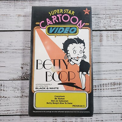 #ad Betty Boop Program 6 VHS Black amp; White Super Star Cartoon Video New amp; Sealed $9.99