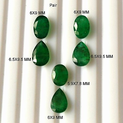 #ad Natural Emerald Set For Earing Or Pendant 7.70 Cts Faceted Emerald Pair Gemstone $391.99