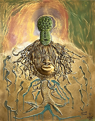 #ad Oxum Orixa Original 1:1 Painting Of The Yoruba Orisa Deity. One Of A Kind 3D $4000.00