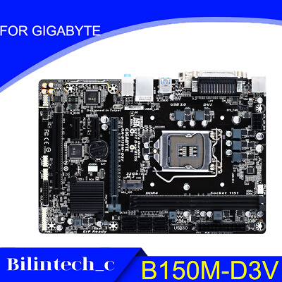 FOR GIGABYTE B150M D3V VGADVI 32GB LGA1151 DDR4 Motherbroad Test ok $129.56