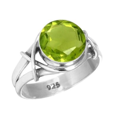 #ad Peridot Gemstone Ring 925 Sterling Silver Ring Statement Ring Lovely Ring HM961 $10.87