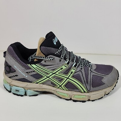 #ad Asics Gel Kahana 8 Gray Black Green Trail Running Shoes Women#x27;s Size 7 T6L5N $28.98