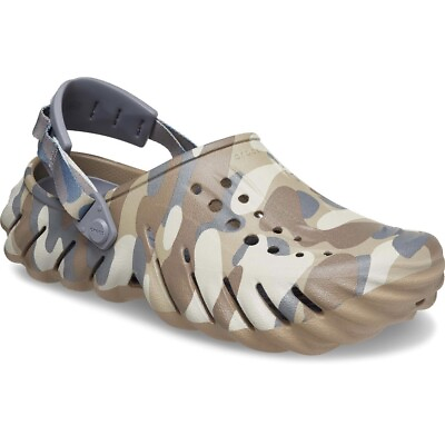 #ad Crocs Echo Camo Redux Charcoal Clog Shoes Slide On Sandals Summer Mens Size 9 $59.49