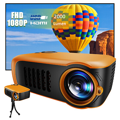 #ad 1080P FHD LCD Mini Portable Projector Home Theater Cinema Video Movie HDMI USB $35.99