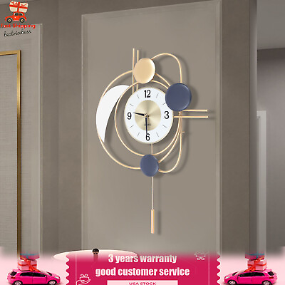 #ad Inspired Modern Wall Clock Nordic Metal Hanging Clocks 3D Mute Design Art Decor $53.20