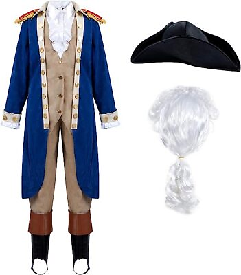 #ad Syncfun George Washington Colonial Boys Costume Set with Wig and Hat Dress $39.99