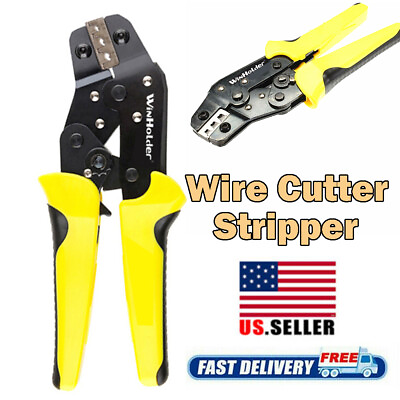 #ad Crimping Tool Noninsulated Cable Wire Connector Ratcheting Crimper Cord Terminal $13.99