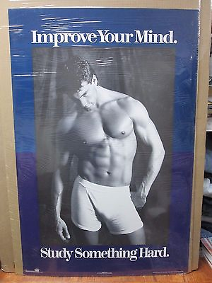 #ad Vintage 1993 Study something hard original hot guy poster 12266 $39.97