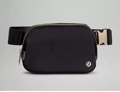 #ad Lululemon Everywhere Belt Bag 1L Black Gold With Gold Hardware 2023 Model $46.00