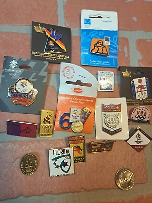 #ad Olympic Games Pin Lot Of 18 1984 2006 $18.59