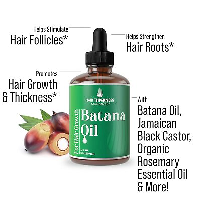#ad Batana Oil for Hair Growth Vegan Serum with Castor Pumpkin Seed oil Rosemary $21.90