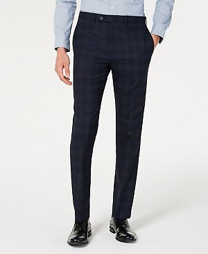 #ad Calvin Klein Mens Slim Fit Wool Suit Pants Blue 34 x 32 $26.35