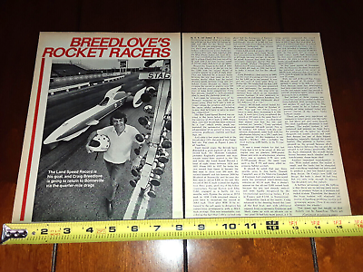 #ad 1971 CRAIG BREEDLOVE ROCKET CAR ORIGINAL ARTICLE $12.95