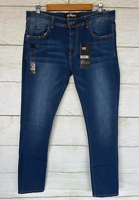 #ad Californa Stretch Jeans Mens Size 34X33 Blue Skinny Fit Stretch New Mis Tagged $28.95