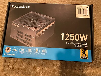 #ad PowerSpec 1250W Power Supply 80 Plus Gold Certified Fully Modular Power Supply $99.49