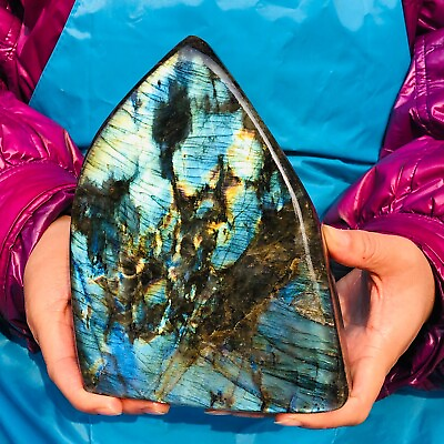#ad 4.53LB Natural Gorgeous Labradorite Quartz Crystal Mineral Specimen Healing $160.00