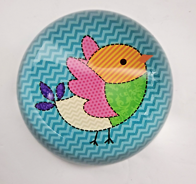 #ad Bird Colorful 3” Domed Glass Paper Weight $12.68