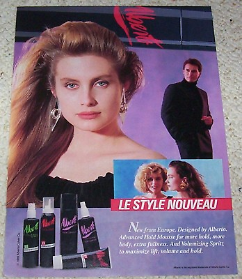 #ad 1989 vintage ad Alberto Culver Hair Styling CUTE GIRL 1 page Print ADVERT $6.99