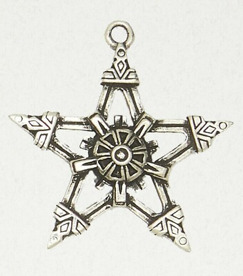 #ad Gothic Pentagram Pewter Occult Pagan Magic Silver Pendant Jewelry $15.00