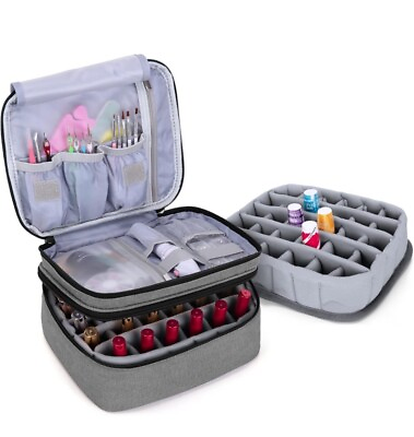#ad Luxja Soft Canvas Carrying Case 30 Essential Oils Nail Polish amp; Accessories $14.99