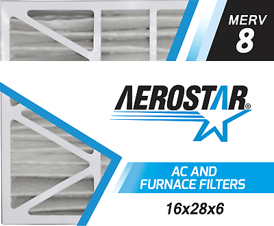 #ad Aerostar 16x28x6 MERV 8 Air Filter for Aprilaire 401 Space Gard 2400 2 Pack $49.87