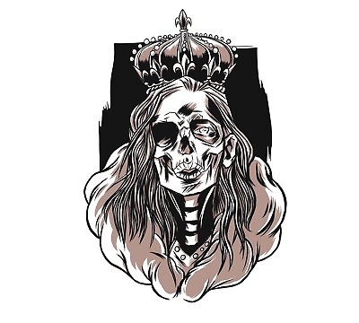 #ad 3” Skeleton Queen Sticker Crown Dead Inside Girl Grunge Skull Princess Royal $3.99
