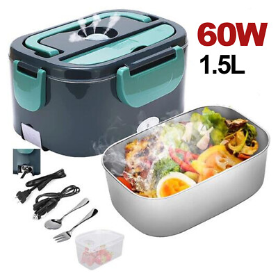 #ad 60W Upgrade Electric Lunch Box Portable for Car Office Food Warmer Container $21.59