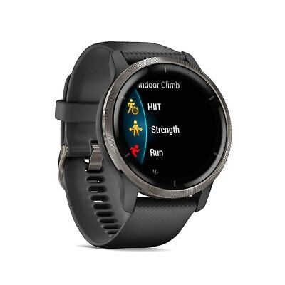 #ad Garmin Venu 2 GPS Smartwatch 45 mm Fiber Reinforced Polymer Slate Bezel $359.95