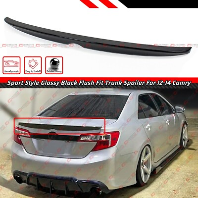 #ad FOR 2012 14 TOYOTA CAMRY LE SE XLE JDM SPORT PAINTED GLOSSY BLACK TRUNK SPOILER $65.99
