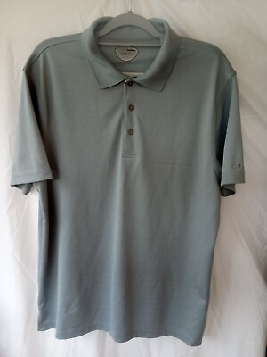 #ad Men#x27;s Grey Button Up Short Sleeve Formal Shirt Size Large $5.99