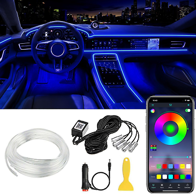 #ad Interior Car LED Strip Lights APP Control 5 in 1 RGB 16 Million Colors Ambient $33.80