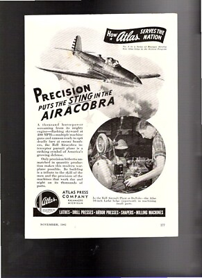 #ad 1941 AD Atlas Precision Puts the Sting in the Airacobra FREE SHIPPING $5.50