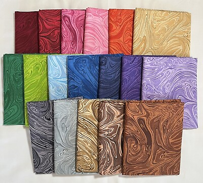 #ad #ad Marble Swirl Blender Lot of 18 Fat Quarters Cotton Quilt Fabric Bundle $28.00