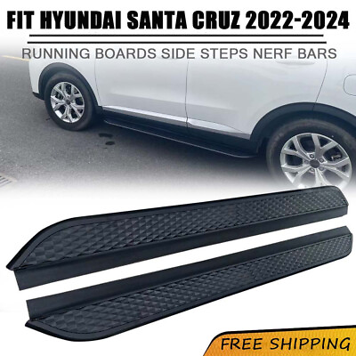 #ad Fixed Running Board Fits for Hyundai Santa Cruz 2022 2024 Side Steps Nerf Bars $309.00