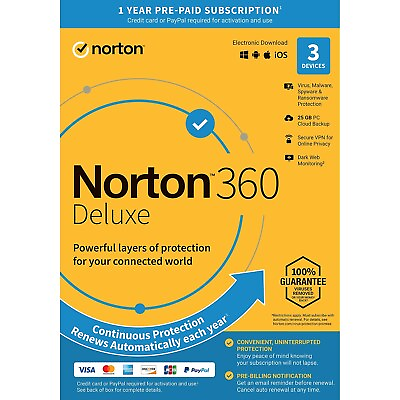#ad Norton 360 Deluxe for 1 User 21392065 $76.61