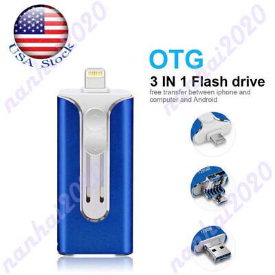 #ad USB 3.0 Flash Pen Drive Memory Photo Stick 3 IN 1 Thumb Drive OTG For iPhone US $16.99