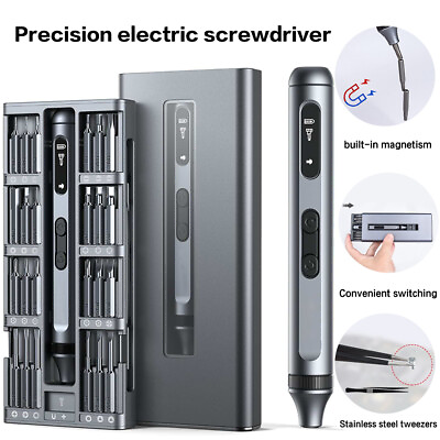 #ad Mini Electric screwdriver Set 52 in 1 Precision Screwdriver Set Cordless Power $39.99