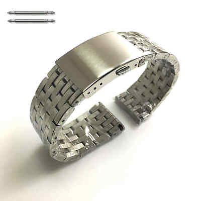 #ad Polished High Quality Solid Steel Silver Metal Replacement Watch Band #5125 $24.95