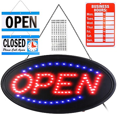#ad Business Open Sign LED ​Light Neon Open Sign Advertisement Board Flashing Light $26.35