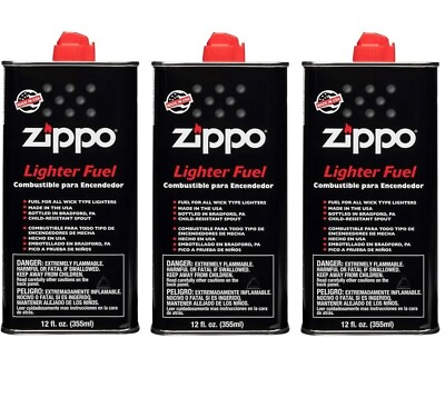 #ad ZIPPO LIGHTER FUEL 12 oz 355 ml Lighter Fluid MADE IN USA **PACK OF 3** $20.99