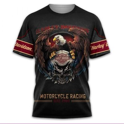 #ad SALE Harley Davidson Vintage Harley Davidson EAGLE T Shirt 3D Size S 5XL $28.99