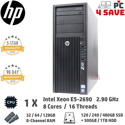 #ad HP XEON E5 2690 CPU 128GB RAM 480GB SSD 1TB HD GPU Z420 Custom Workstation $149.90