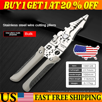 #ad Upgrade Multifunctional Wire Stripper Crimper Cable Cutter Pliers Crimping Tool $14.61