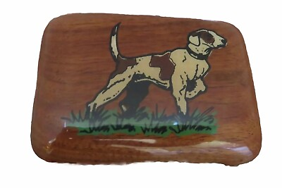 #ad Pointer Dog Wood Belt Buckle Pearce Arizona Brown Handmade Unique $18.19