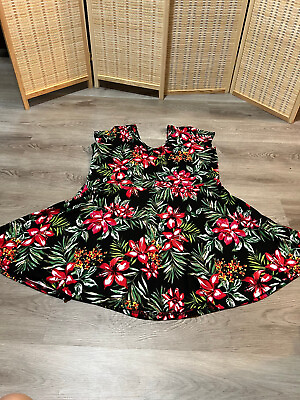 #ad Bobbie Brooks Hawaiian Dress Tropical Sleeveless Plus Size 2X Poly Spandex Blend $16.91