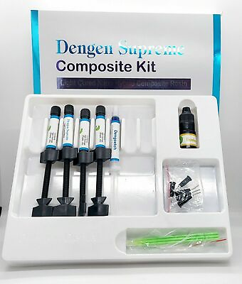 #ad Dengen Radiopaque Light Cured Nano Hybrid Composite Dental Kit 4x4gm $54.99