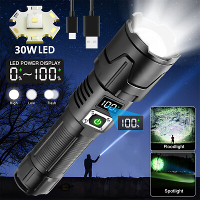 #ad 5000000 Lumens Super Bright LED Tactical Flashlight Torch Rechargeable Worklight $20.79