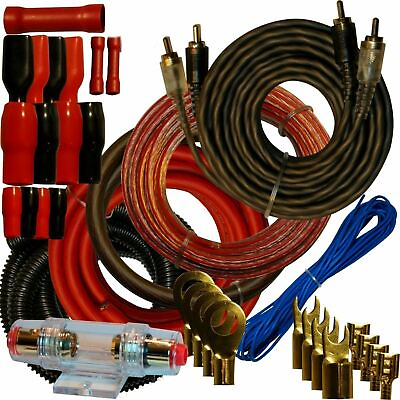 #ad #ad 4 Gauge Amplfier Power Kit for Amp Install Wiring Complete RCA Cable RED 2800W $28.38